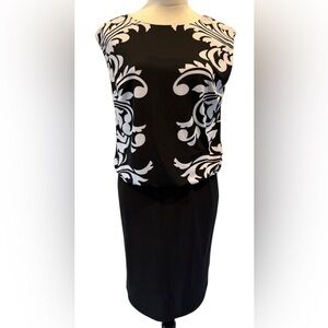 Frank Lyman Design Black and White Sheath Dress